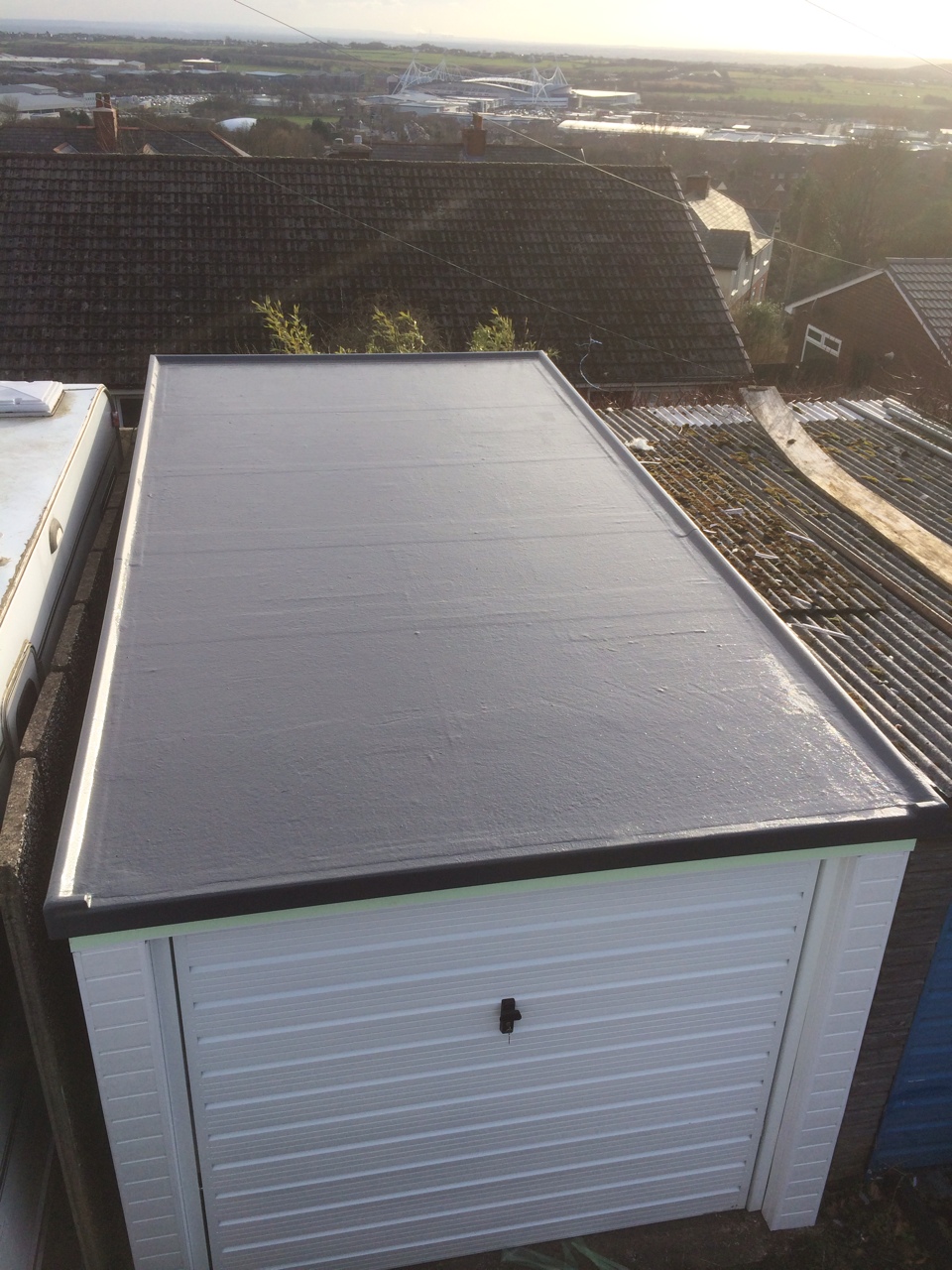 grp garage image shows grp roofing on a garage in sheffield